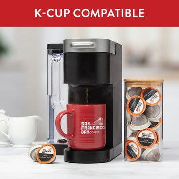 San Francisco Bay Compostable Coffee Pods - Decaf Bay Bridge Blend (80 Ct) K Cup Compatible, Medium Roast, Swiss Water Processed