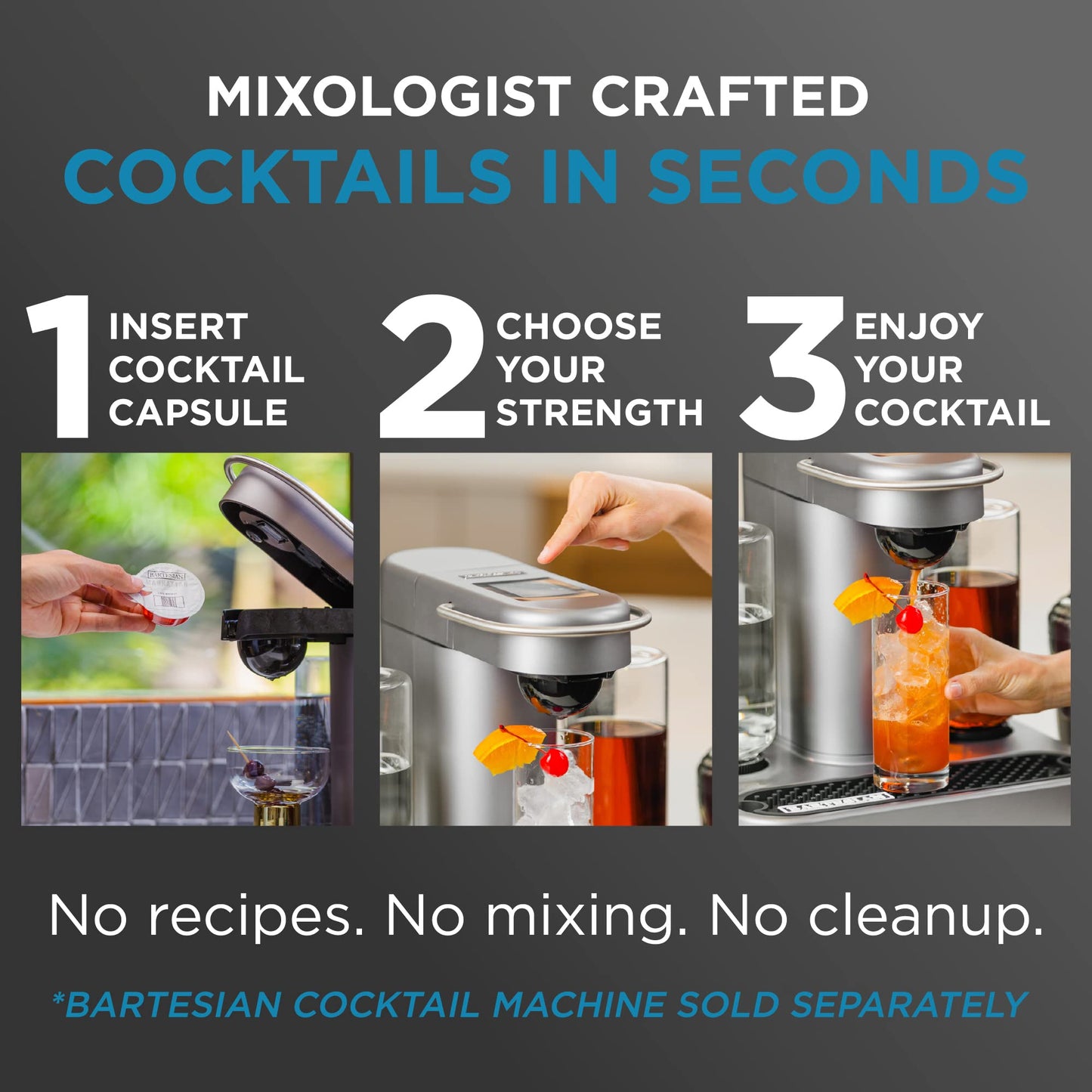 Bartesian 16-Pack spirit-inspired flavor Breeze Mixer compact pieces for Cocktail Machine