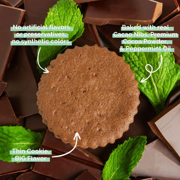 Dewey'S Bakery Dark Chocolate Mint & Vanilla Bean Moravian Style Thin Cookies, Bakery Fresh With Real Simple Ingredients, Low Ca