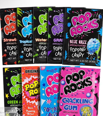 Pop Rocks (9 Pack) -9 Individually Wrapped Packets Of Pop Rocks Candies - 9 Assorted Flavors Of Crackling Popping Candys