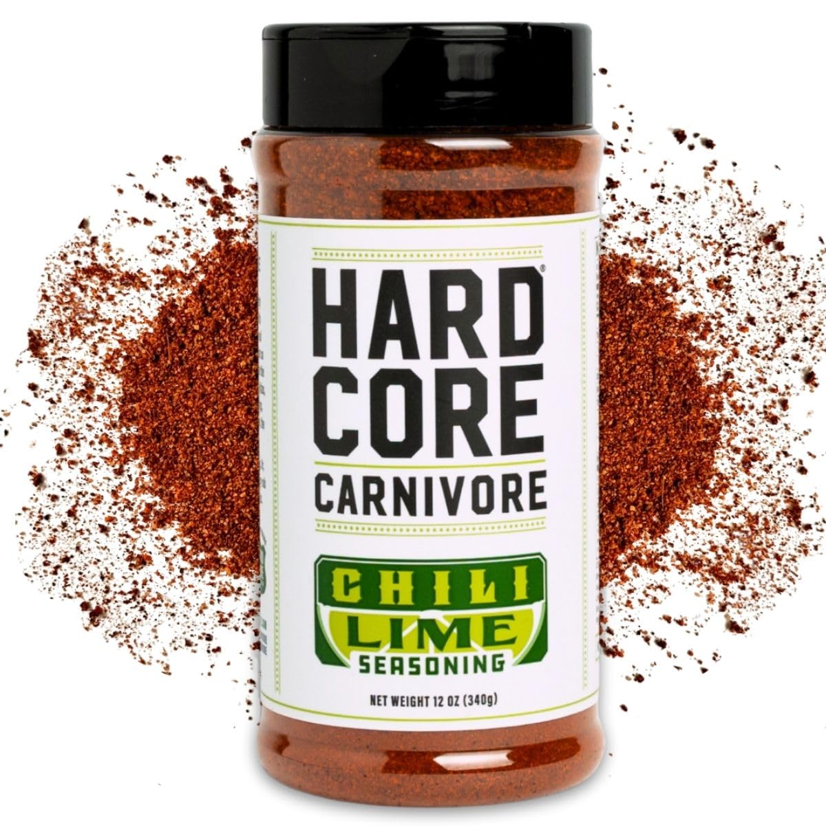 Hardcore Carnivore Chili Lime - Zesty Seasoning Blend (12 Oz Shaker) Texas-Made Bold Tangy Flavor For Chicken Seafood Veggies Rims And More