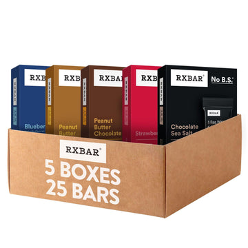 RXBAR Protein Bars, Snack Bars, Variety Pack (5 Boxes, 25 Count)