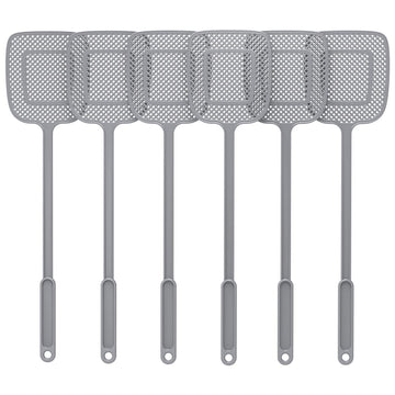 Mr.Siga Heavy Duty Long Handle Fly Swatter, Gray, 6 Pack