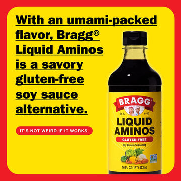 Bragg Liquid Aminos All-Purpose Seasoning - 16 Fl Oz - Gluten-Free Soy Sauce Alternative - Perfect For Stir-Fries And Cooking At