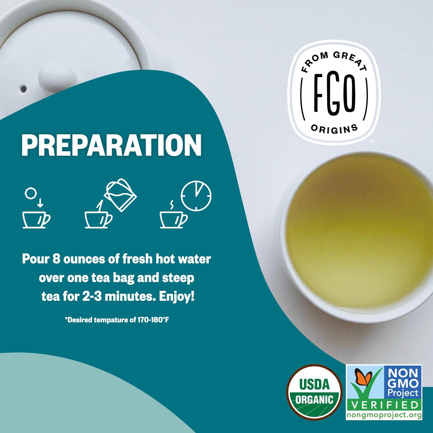 Fgo Organic Japanese Sencha Green Tea, Eco-Conscious Tea Bags, 100 Count, Packaging May Vary (Pack Of 1)