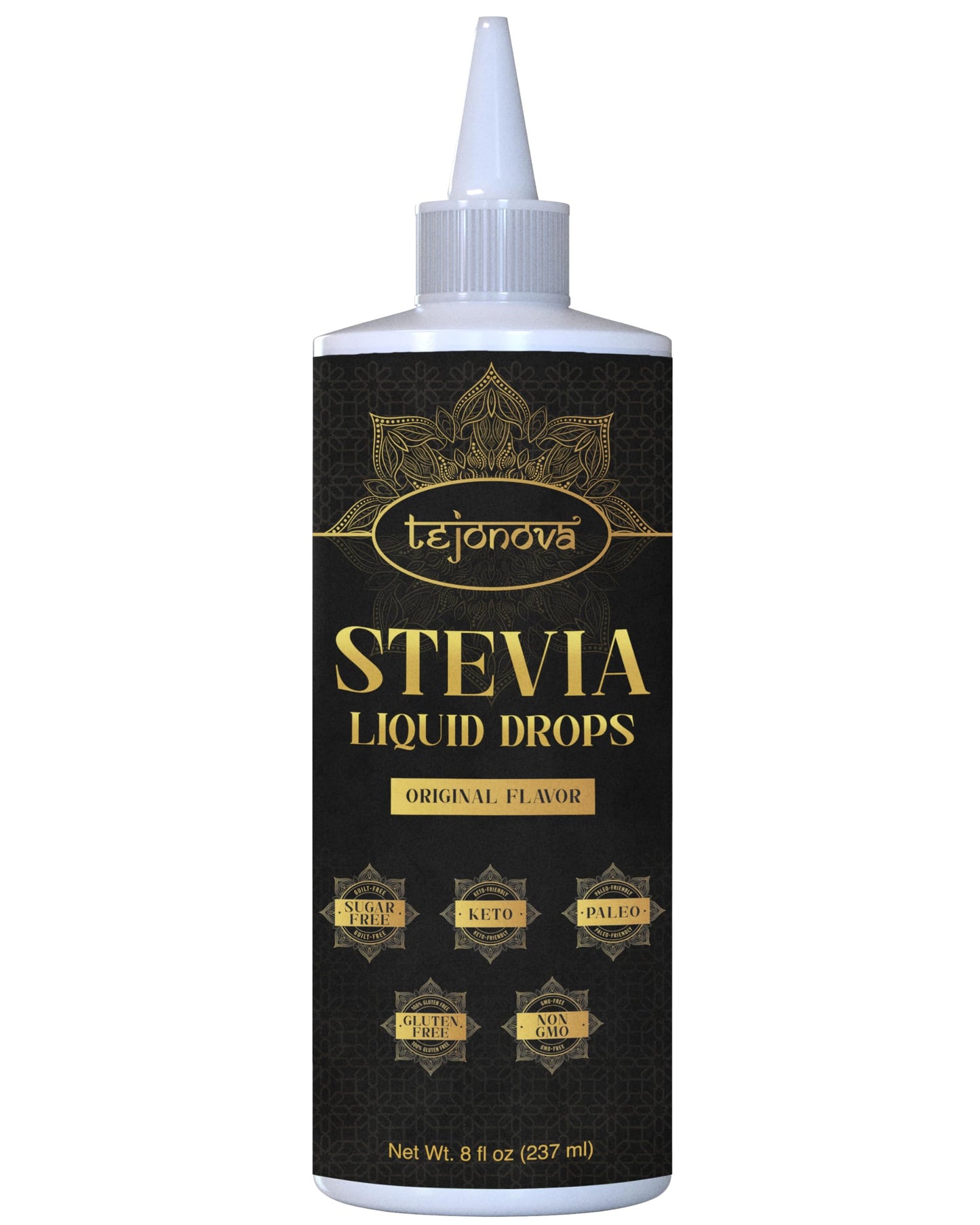 Tejonova Stevia Liquid Drops, 8Oz, Zero Calorie Stevia Liquid Sweetener From Pure Stevia Extract, Stevia Sweetener For Drinks, T
