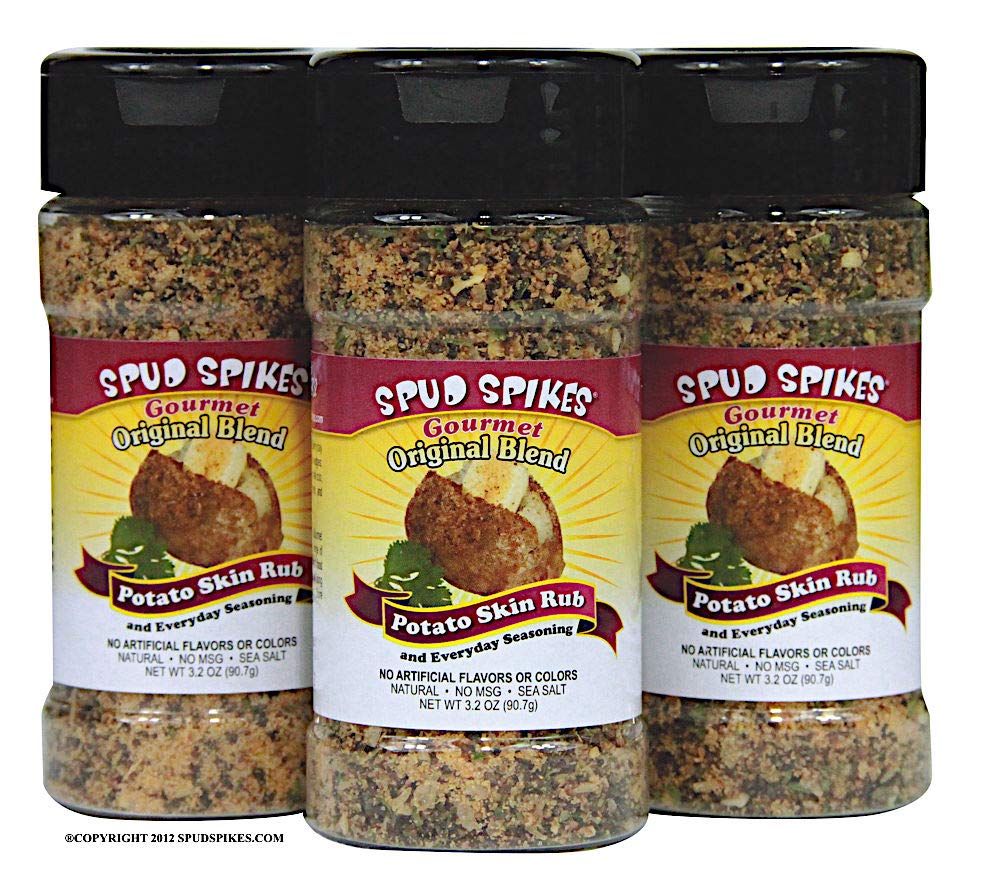 Spud Spikes Gourmet Original Blend Everyday Seasoning and Potato Skin Rub, 3 Count