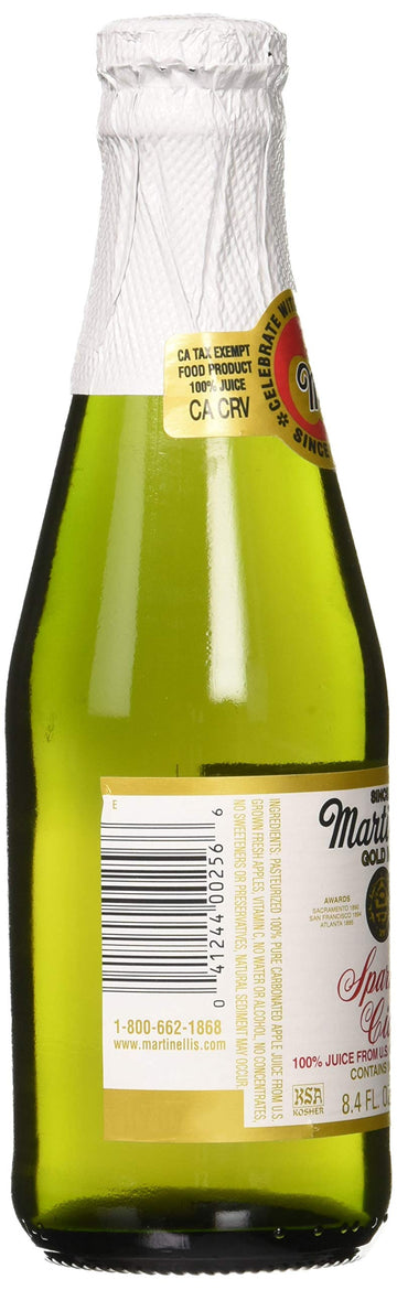 Martinellis Sparkling Apple Cider, 8.4 fl. oz. (Pack of 12), Non- ic, Refreshing Beverage, Great for Celebrations