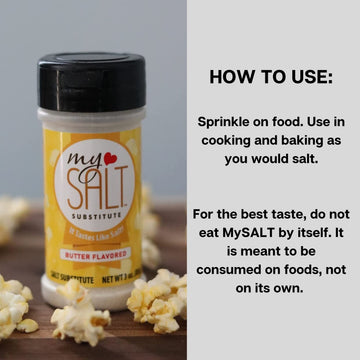 Mysalt Butter Flavored Salt Substitute - 100% Salt Free - Sprinkle On Potatoes, Fresh Corn & Vegetables