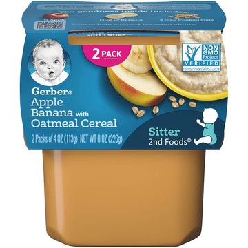 Gerber Baby Food, 2Nd Foods, Apple Banana With Oatmeal 8 Ounce (Pack Of 8)