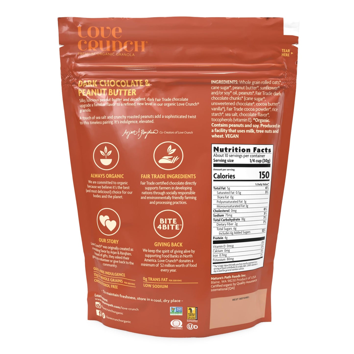 Love Crunch Organic Granola, Dark Chocolate Peanut Butter,Non Gmo, By Nature'S Path 11.5 Ounce (Pack Of 1)