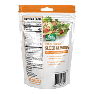 Fresh Gourmet Sliced Almonds, Honey Roasted Sliced Almonds, 3.5 Oz
