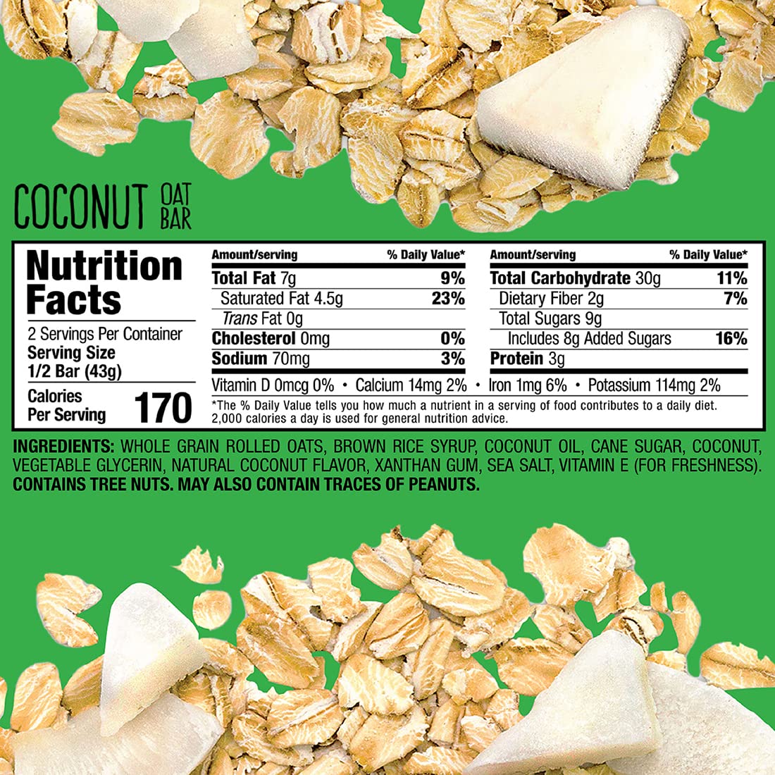 Bobos Coconut Oat Bars, Gluten Free, Non-GMO, Whole Grain Oats, Pack of 12, 1 Count