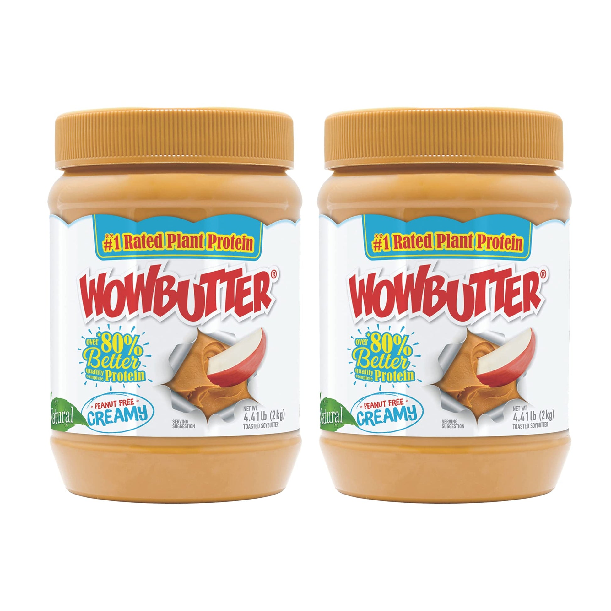 Wowbutter Natural Peanut Free Creamy 4.4Lb Jars, 2 Pack