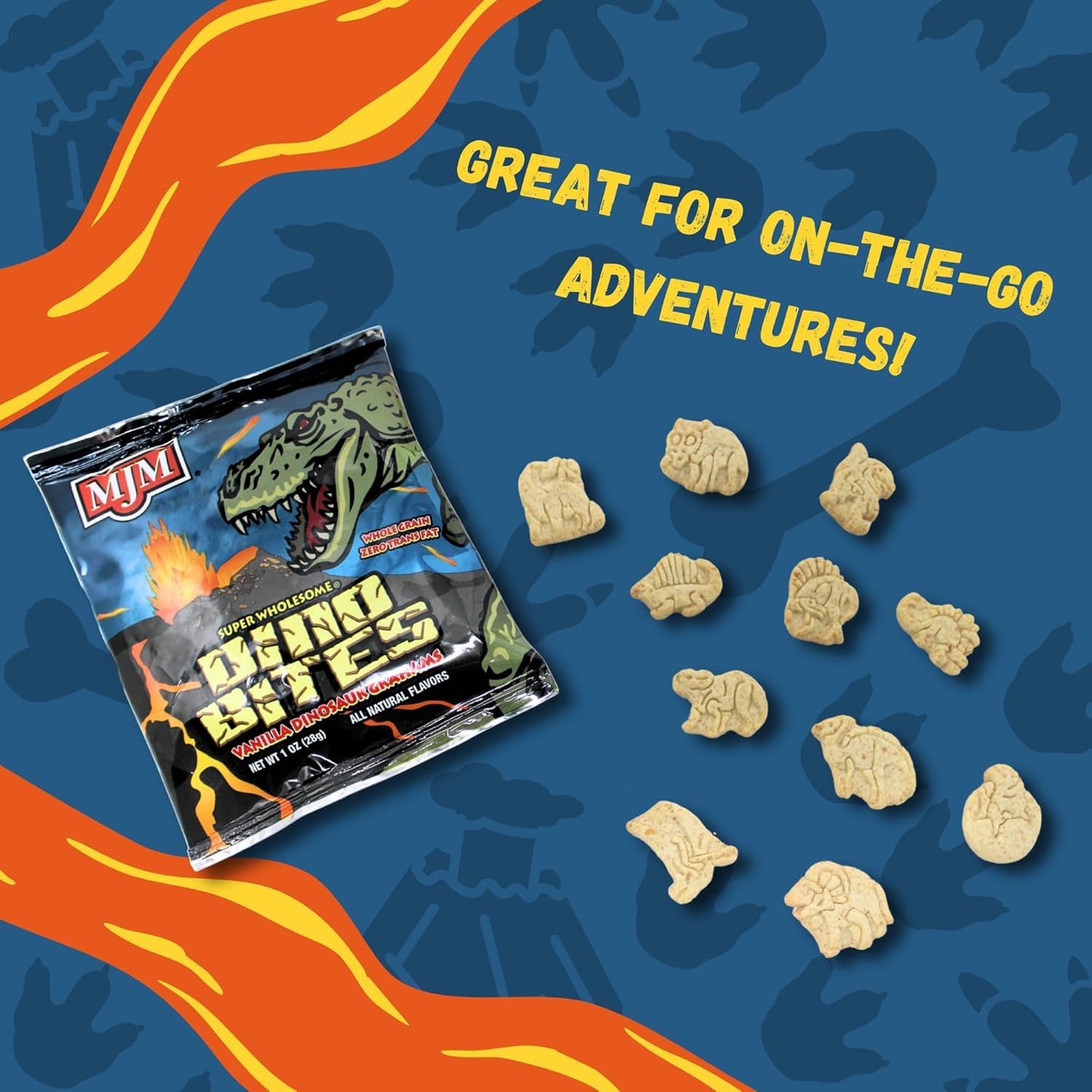 MJM Dino Bites Vanilla Grahams - 1 Ounce (Pack of 150) - Wholesome Snack for Active Lifestyles