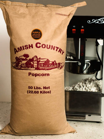 Amish Country Popcorn | 50 lbs Bag | Purple Popcorn Kernels | Old Fashioned, Non-GMO and Gluten Free (Purple - 50 lbs Bag)