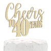 Nanasuko 40Th Birthday Cake Topper - Cheers To 40 Years - Double Sided Gold Glitter, Premium Quality Made In Usa
