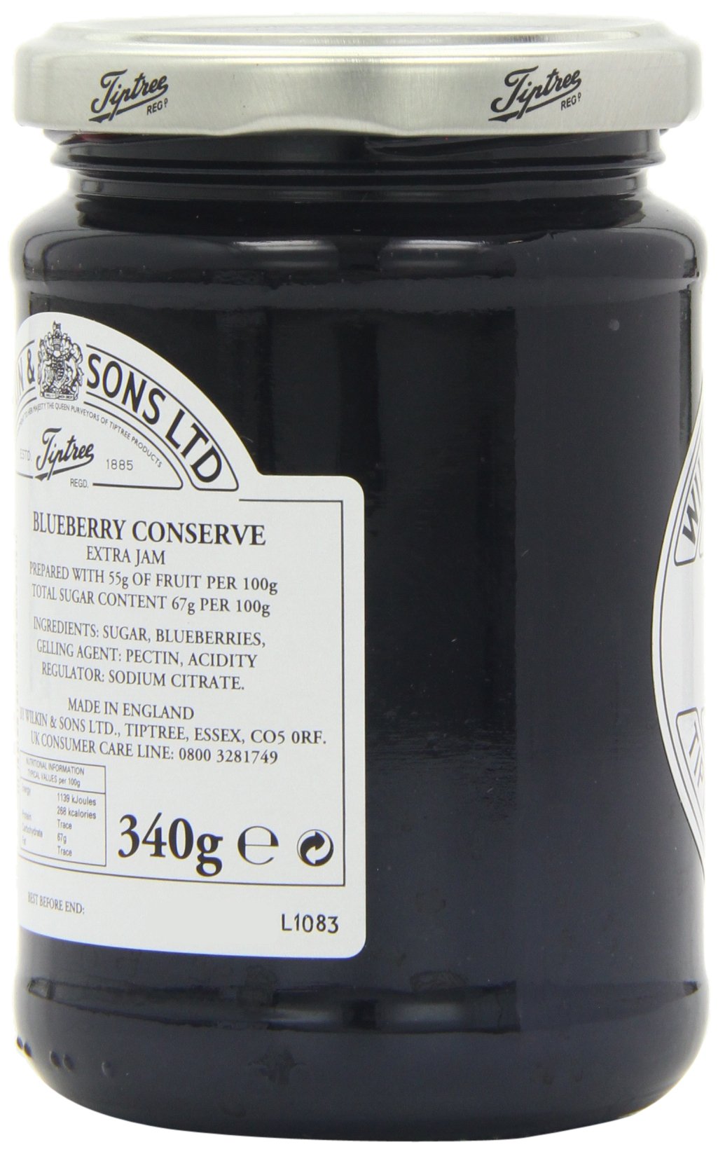 Tiptree Wild Blueberry Preserve, 12 Ounce Jars (Pack Of 6)
