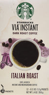 Starbucks Via Ready Brew Italian Roast Coffee 1.4Oz 12 Single Serve Packets
