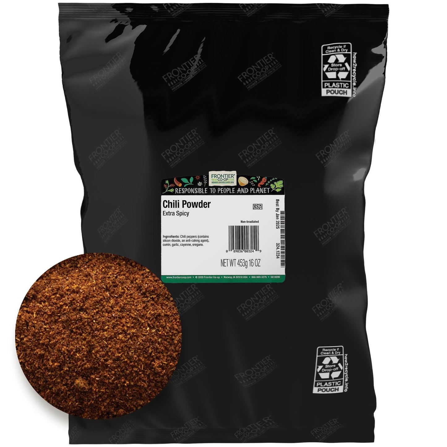 Frontier Bulk Chili Powder, Extra Spicy, 16 Ounce