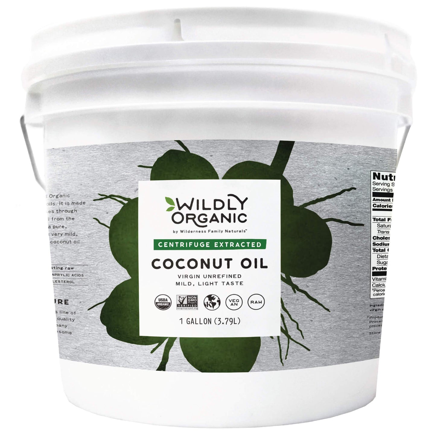 Wildly Organic Centrifuge Extracted Organic Virgin Coconut Oil 128 Fl Oz, 1 Gallon - Organic, Unrefined, Raw, Non-GMO, Vegan, Pe