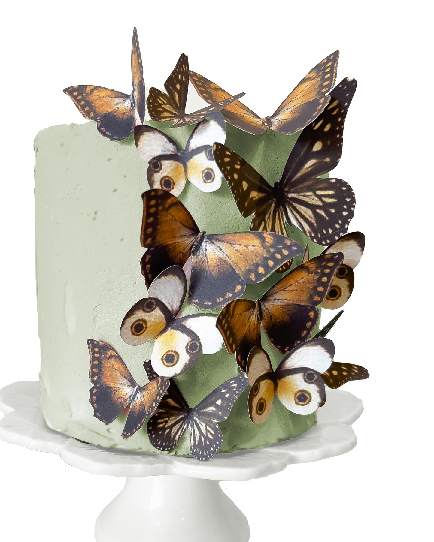 Sugar Robot Edible Butterflies - Cake Decorations, Assorted Sizes, Brown, 15 pcs, Premium Crafted, Made in the USA
