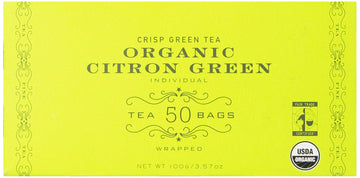 Harney & Sons Organic Citron Green Tea, 50 Tea Bags, Individually Wrapped