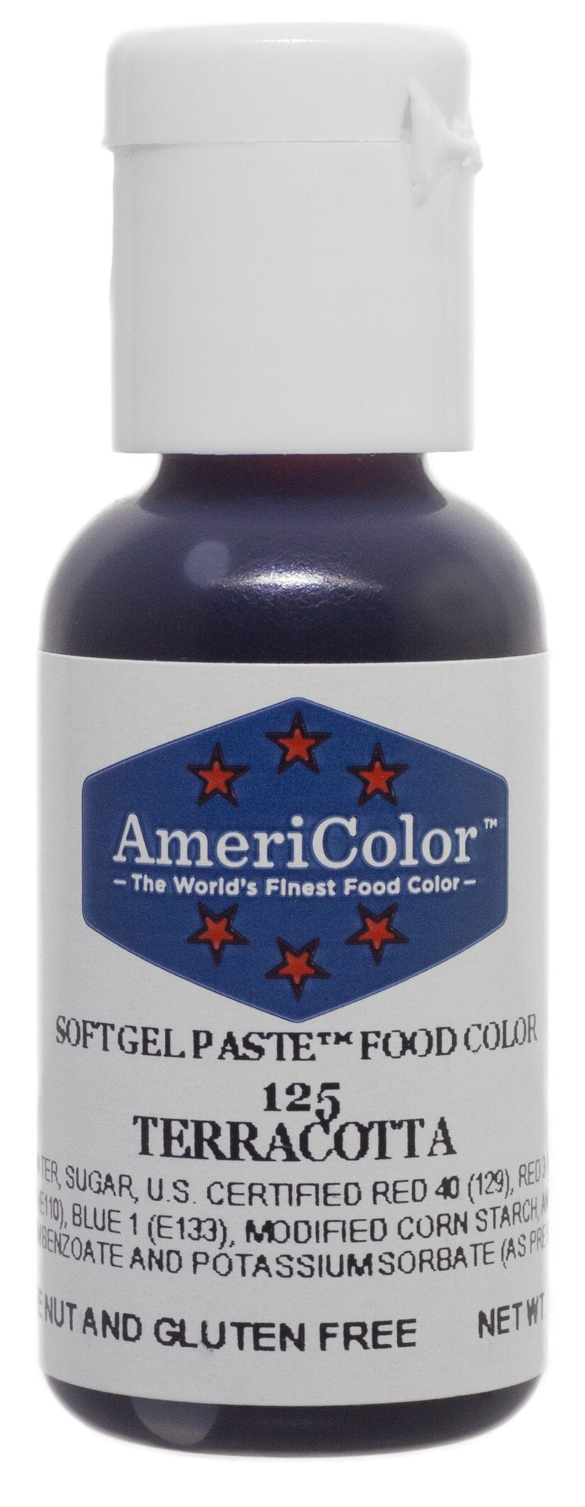 Americolor, Terracotta, 0.75 Ounce Bottle, Soft Gel Paste Food Color