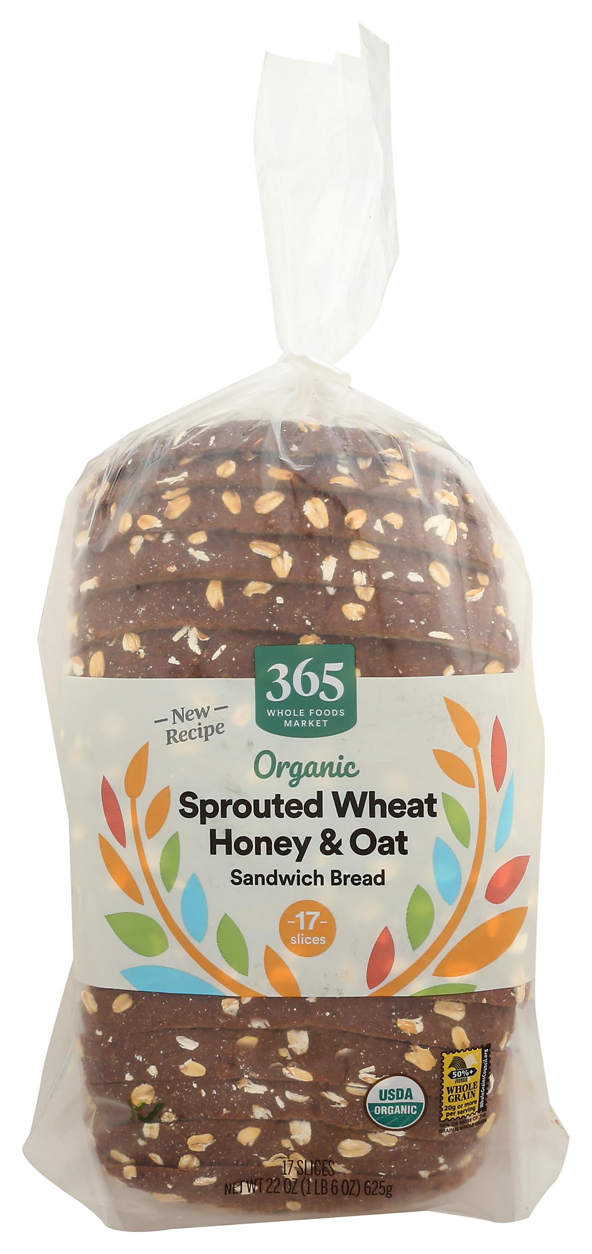 365 By Whole Foods Market, Organic Sprouted Honey Oat Sandwich Bread, 22 Ounce