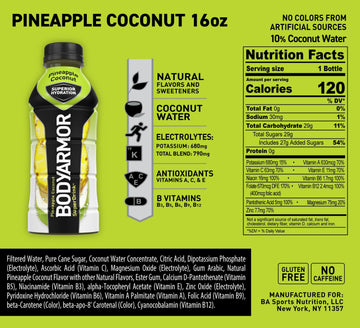 BODYARMOR Sports Drink Sports Beverage, Pineapple Coconut, Coconut Water Hydration, Natural Flavors With Vitamins, Potassium-Pac