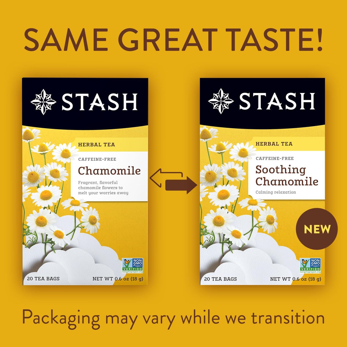 Stash Tea Soothing Herbal Tea Variety Pack, 6 Boxes, 18-20 Tea Bags Each, Soothing Herbal Sampler, Model 77719