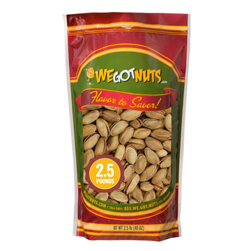 Turkish Antep Pistachios - 2.5 lbs (40oz) Premium Quality Kosher Roasted Pistachios By We Got Nuts - Natural & Healthy Rich Flav