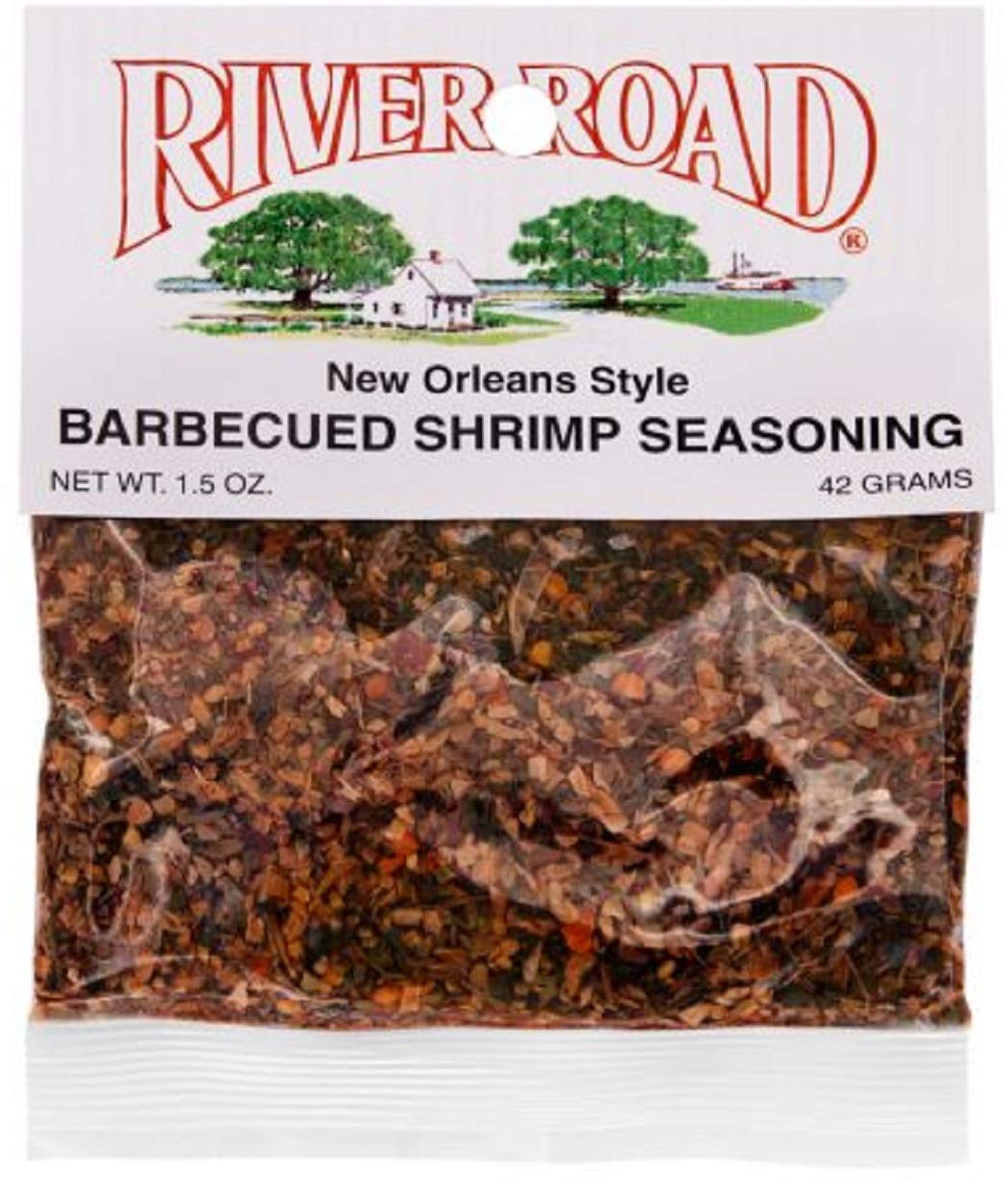 River Road New Orleans Style Barbecued BBQ Shrimp Seasoning 1.5 Ounce Bag (Seasons Up To 3 Pounds of Shrimp)