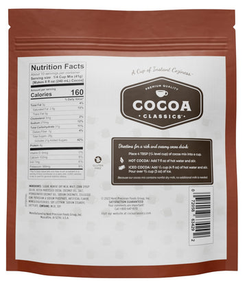 COCOA CLASSICS Hot Chocolate Mix, Gluten Free, Dairy Friendly, 14.8 oz Pouch