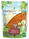 Food To Live Organic Red Split Lentils, 1 Pound — Non-Gmo, Masoor Dal, Dried, Vegan, Kosher, Bulk. No Soaking Required. Source Of Dietary Fiber, Vitamin B, Protein. For Soups, Dahl, Spicy Curries.