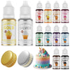 12 Food Coloring Set,10 Colors Vibrant Food Dye & 2 Edible Metallic Gold Paint Food Grade Tasteless Liquid Baking Food Coloring