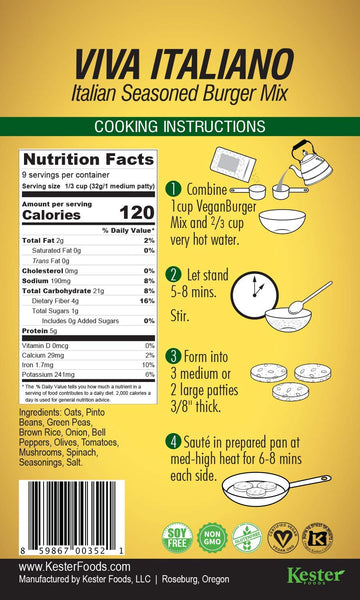 Vegan Burger Patties - 10.2 Ounce Pack (9 Patties) - Plant-Based, No Meat