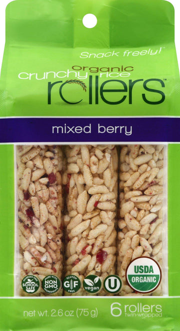 Crunchy Rollers Organic Mixed Berry Rice Rollers 6 Count, 2.6 Oz