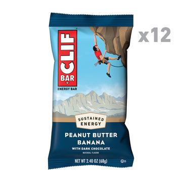 Clif Bars - Energy Bars - Peanut Butter Banana Dark Chocolate - Made With Organic Oats - Plant Based Food - Vegetarian - Kosher