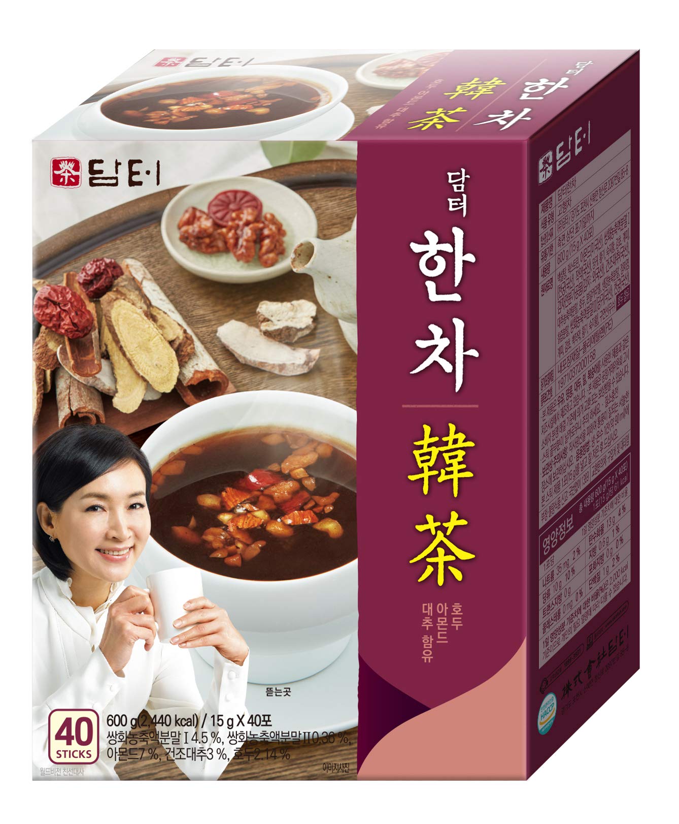 Damtuh Korea Traditional Han Tea Herbal Tea Single Serve 15G X 40 Sticks
