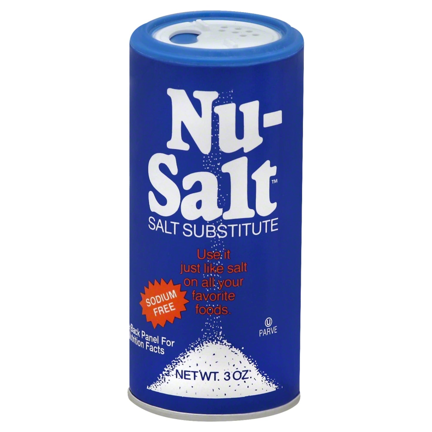 Nu Salt Substitute Salt Shaker, Sodium Free, Non GMO, 3 Ounce (Pack of 12)