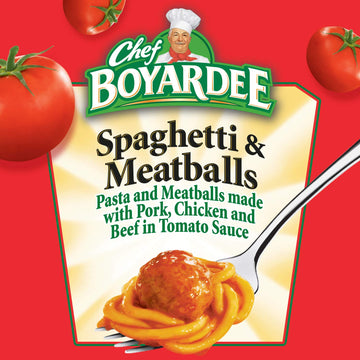 Chef Boyardee Spaghetti and Meatballs Can Pasta, Canned Food, 14.5 OZ Can (24 Cans)