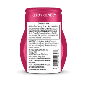 Lakanto Sugar Free Water Enhancer - Sweetened With Monk Fruit Sweetener And Erythritol, On The Go Liquid H2O Hydration, Zero Sugar, Naturally Flavored - Berry Pomegranate (1.67 Fl Oz - Pack Of 1)