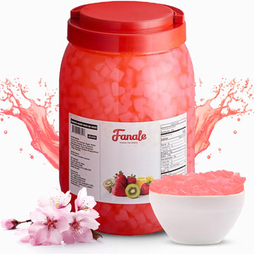 Fanale Coconut Jelly Topping Nata De Coco For Boba Tea | Ice Cream | Yogurt | Smoothie | Milk Tea | Desserts Sakura Heart Shaped
