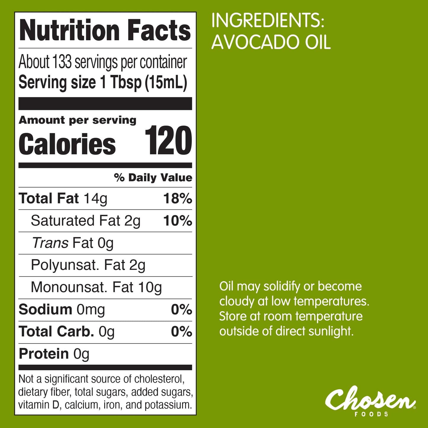 Chosen Foods 100% Pure Avocado Oil, Keto And Paleo Diet Friendly, Kosher Oil For Baking, High-Heat Cooking, Frying, Homemade Sauces, Dressings And Marinades (2 Liters)