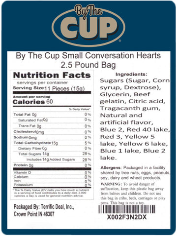 By The Cup Small Candy Conversation Hearts, 2.5 Pound Bulk Bag, Orange