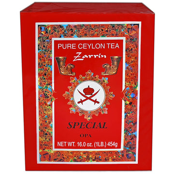 Zarrin - Pure Ceylon Tea Opa, Orange Pekoe A, 1Lb (454G), Loose Leaf Tea