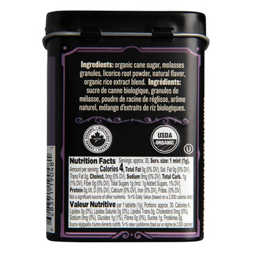 Clawhammer Organic Mints Black Licorice | Organic Cane Sugar, Natural Flavors, No Artificial Colors Or Sweeteners | Kosher Certi