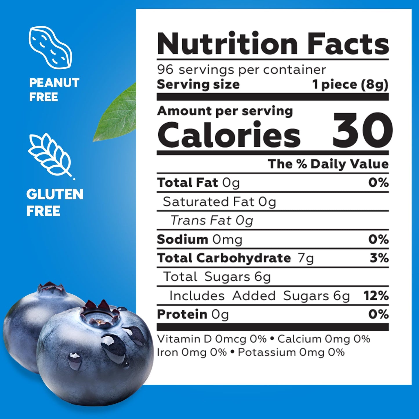 Global Gumball Gumballs - Blueberry Flavor - 1 Inch - 2 Lb Blue Gumballs for Gumball Machines