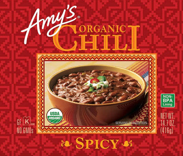 Amy'S, Chili, Gluten Free, Vegetarian, Organic, Spicy, Jalapeño Pepper, 14.7 Oz, Pack Of 6